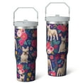thumbnail image 2 of 1pc Dog 30oz Tumbler with Straw & Handle - Insulated Stainless Steel Cup | Holiday Gift for Man Women (Christmas, Valentine's, Birthday), 2 of 7