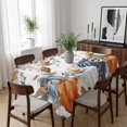 thumbnail image 6 of Thanksgiving Fall Table Cloth Waterproof Tablecloths, Blue White Orange Pumpkin Leaves Tablecloth Dining Table Cover for Kitchen Party Tabletop Outdoor, Rectangle Tablecloth 52x70 Inch, 6 of 9