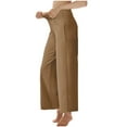 thumbnail image 5 of LbsKUS Deals,Womens Wide Leg Yoga Pants Comfortable Soft Workout Track Pants High Rise Athletic Trousers with Pockets(Coffee,S), 5 of 9
