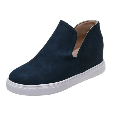 

nsendm Women Shoes Casual Heels Fashion Four Seasons Women Casual Shoes Mid Top Flat Women Shoes Size 11 Casual Shoes Blue 8