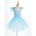 thumbnail image 5 of YiZYiF Girls Sequins Swan Ballet Dance Leotard Dress with Gloves Hair Clip Dancewear, 5 of 7