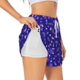 thumbnail image 3 of Lsque Beautiful Purple Snowflakes Printed Women's Running Shorts with Liner Pockets,Elastic Quick Dry Workout Athletic Gym Yoga Shorts,Womens High Waist Shorts-XX-Large, 3 of 9