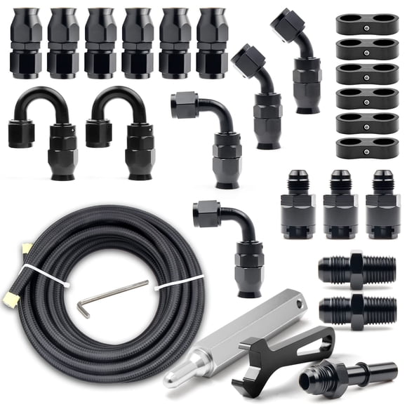 Kit de línea de combustible Medoon 6AN PTFE, nailon y acero inoxidable LS Swap
