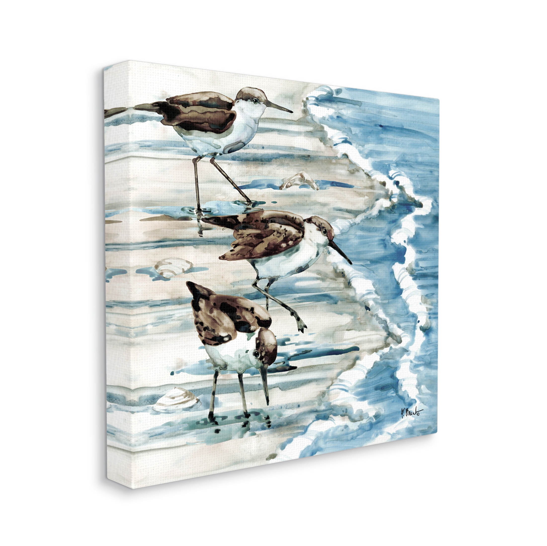 Stupell Industries Rockhampton Sandpipers Beach Ripples Painting Gallery Wrapped Canvas Print Wall Art, Design by Paul Brent