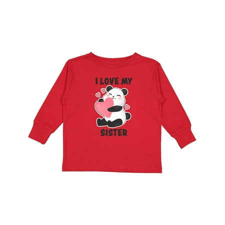 

Inktastic I Love My Sister with Panda Illustration Gift Toddler Boy or Toddler Girl Long Sleeve T-Shirt