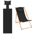 thumbnail image 1 of Uxcell Chaise à Sangle de Plage de Remplacement en Toile pour Chaise Longue avec Coussin Noir, 1 of 7