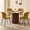 Yellow Textile Chairs, variant on 47" Round Dining Table Set of 4 Natural, Yellow Water Resistant Fabric Dining Chairs Set of 4