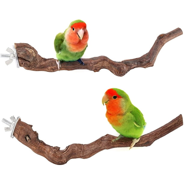 KSCD Natural Bird Perches Grapevine Birdcage Stands Parrot Cage Accessories  for Parrots, Parakeets Cockatiels, Conures, Macaws, Love Birds, Finches 
