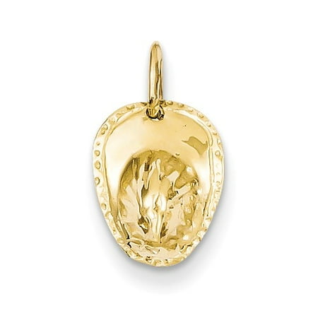 14k Yellow Gold Fireman's Hat Charm Pendant