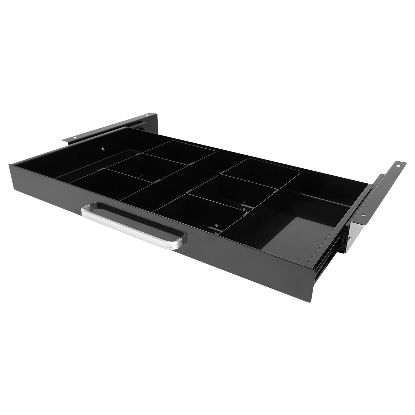Home Black Pull Out Cabinet Organizer, Extendable Under Desk Mounted Slide Out Drawers Roll Out Sliding Storage Self to Store Various Items, Keyboard, Mouse, Books