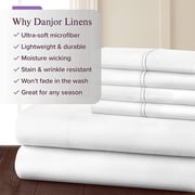 Danjor Linens 1800 Series 6 Piece Bedding Sheet & Pillowcases Sets with Deep Pockets, King, White