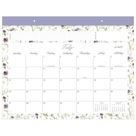 Leah Bisch for Cambridge Academic 2025-2026 Monthly Desk Pad Calendar Petite