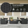 thumbnail image 4 of Barara King Patio Furniture Sets,Outdoor & Patio Furniture Sets,4 Pieces Rattan Sofa Set Wicker Patio Sofa Set with Loveseat Chairs Glass Top Coffee Table, Cream, 4 of 11