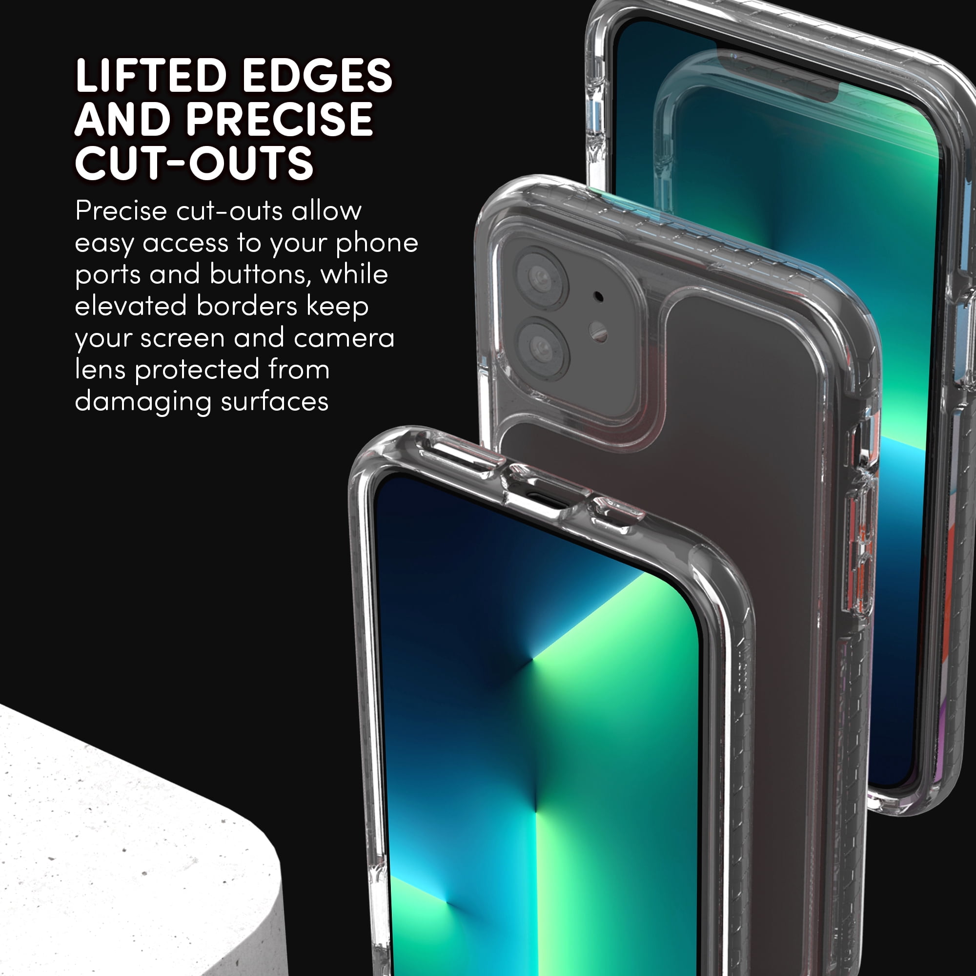 iHome Velo Silicone Impact Case for iPhone 12/12 Pro, Black