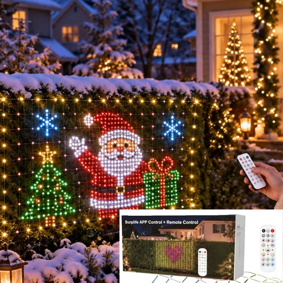 Smart LED Curtain Lights 400LED DIY Halloween Christmas Lights with Remote & APP Dynamic DIY Fairy String Lights for Indoor Outdoor Bedroom Decorations