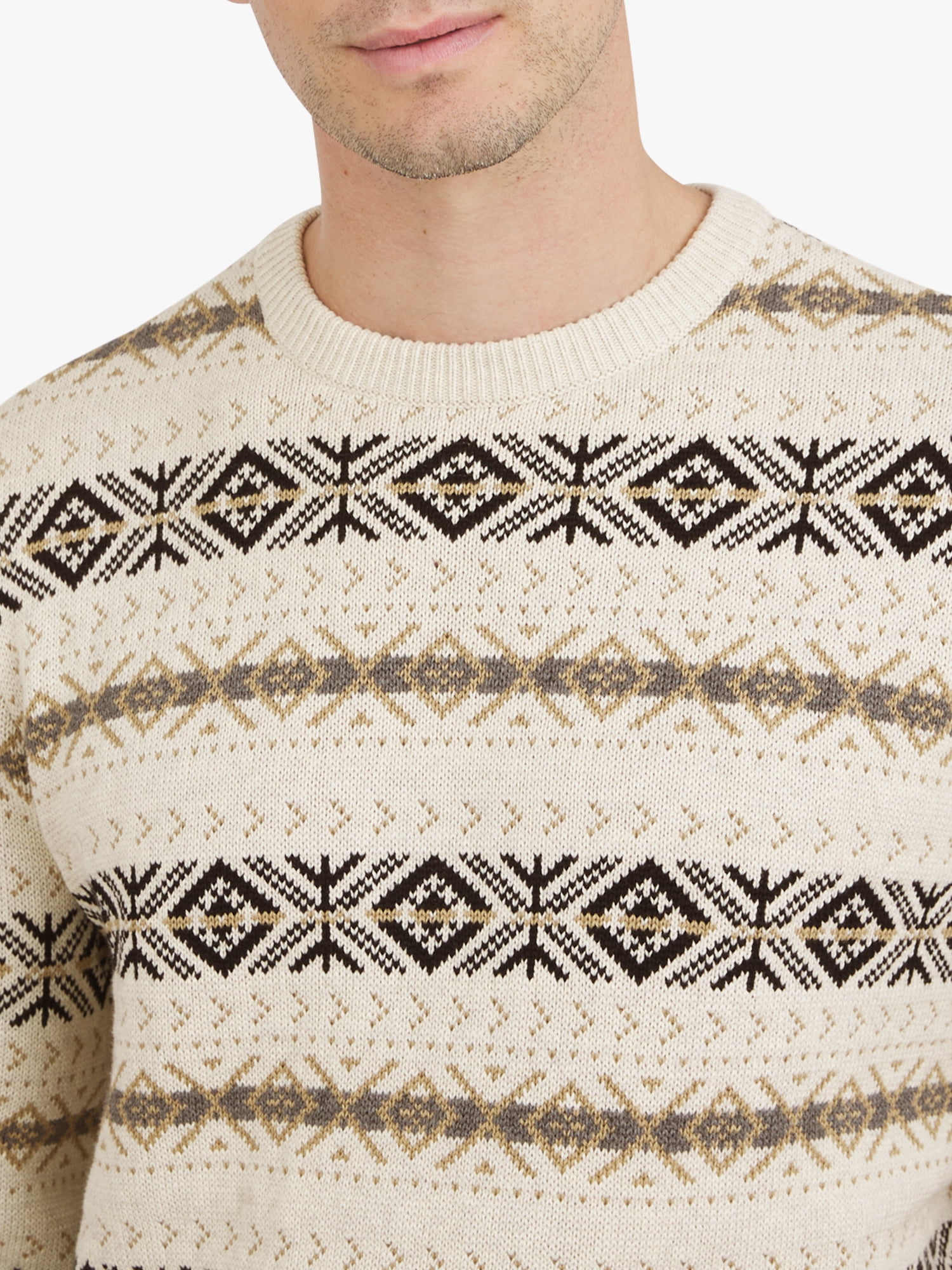 Chaps Men's & Big Men's Long Sleeve Fairisle Crewneck Sweater, Sizes S-3XL