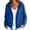 Blue, variant on Women Button Hooded Sweatshirt Jacket Soft Lightweight Hoodies Cardigan with Drawstring Hem Side Pockets Loose Fitting Casual Daily Outwear Blue M
