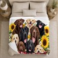 thumbnail image 5 of Cheerful Labrador Retriever Group Portrait Rustic Plaid Sunflowers, Festive Pet Portrait Pattern, Warm Flannel Blanket for Cabin and Lodge, Dog Lovers Just Because Gift, Pet Lover Home Decor, 5 of 9
