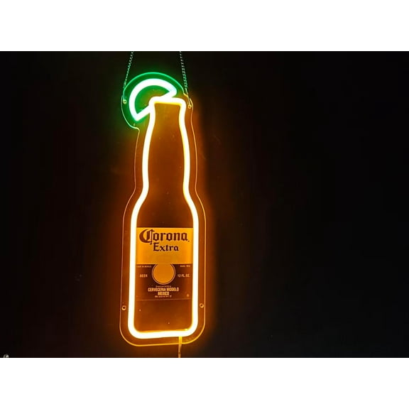 Queen Sense 16"x5" Coronas Extra Bottle LED Neon Sign for Wall Decor Dimmable USB Powered LED Light W116CEBV2-5VLED