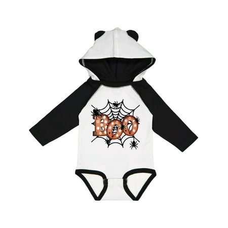 

Inktastic Halloween Boo with Spiders in Web Gift Baby Boy or Baby Girl Long Sleeve Bodysuit