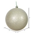 thumbnail image 2 of Vickerman 8" Champagne Glitter Ball Christmas Ornament, 2 of 3