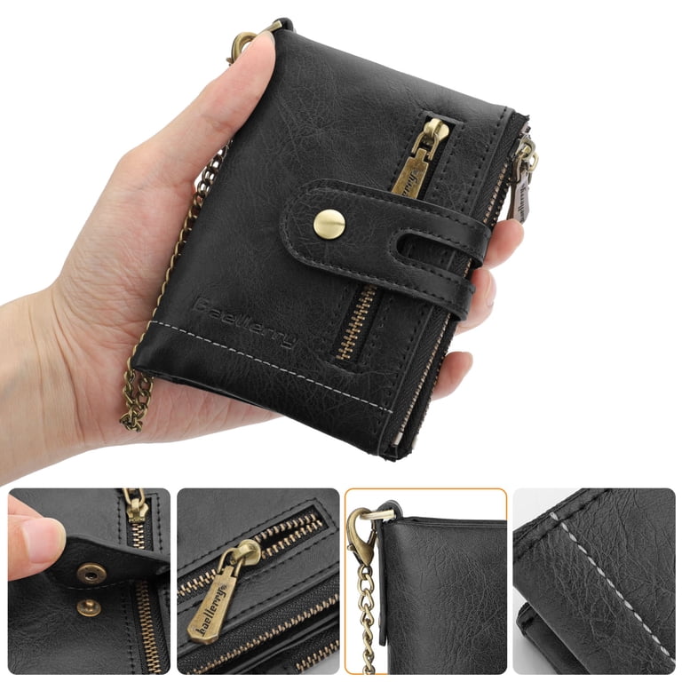 TSV Bifold Leather Wallet with Anti-Theft Chain photo 2
