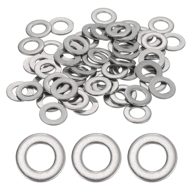 120 Pcs M6 304 Arandelas planas de acero inoxidable 6mm ID 12mm OD 1mm de grosor, plateado