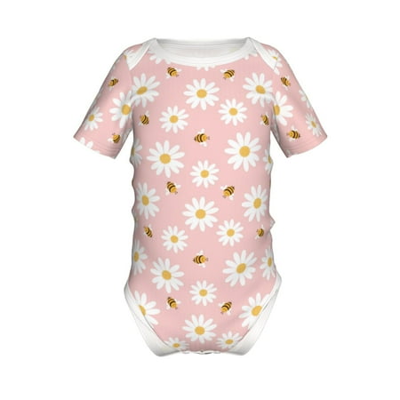 

Coaee Daisy And Bee for Soft Baby Short-Sleeve Bodysuit Baby Climbing Clothes Baby Girls Boys Bodysuit Romper-12 Months