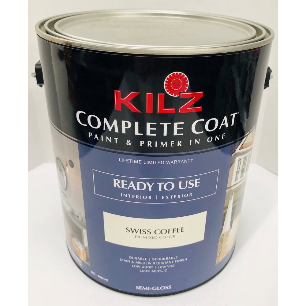 KILZ Complete SemiGloss Coat Paint & Primer In One, Swiss Coffee, 1