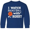 thumbnail image 3 of Inktastic I Watch Basketball with Mommy Long Sleeve Youth T-Shirt, 3 of 5