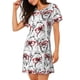 thumbnail image 2 of Fotbe Monkey Bata de Dormir para Mujer con Estampado, Camisón de Algodón de Manga Corta, Ropa de Dormir Casual, 2 of 6