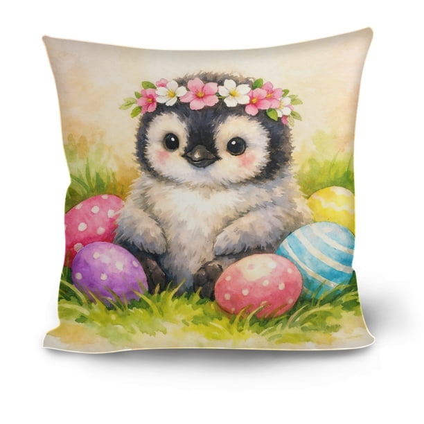 Funda de almohada blanca de 18x18 pulgadas para dibujar - Funda de almohada de lienzo en blanco para decoración DIY, funda de almohada de Pascua con garabatos, poliéster tipo lino, cremallera