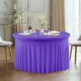 thumbnail image 4 of Spandex Round Table Cloths For 60 Inch Table, Wrinkle Free Stretchy Round Tablecloths, Washable Table Covers For Wedding Birthday Parties Banquet, 4 of 7