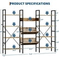 thumbnail image 2 of 4-Tier Industrial Bookcase - Triple Wide w/ 11 Adjustable Shelves, 2 of 8