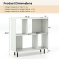 thumbnail image 3 of Gymax 2PCS 4 Cubby Open Bookcase 3-Tier Freestanding Bookshelf w/ Detachable Metal Legs White, 3 of 10