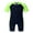 Navy Blue&Fluorescen, variant on YiZYiF Kids Girls One-piece Swimsuit Swimwear Short Sleeve Zipper Rashguard Swimming Suit Watermelon Red&Black 3-4
