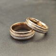 thumbnail image 3 of Rose Gold Color Brushed Deer Antler and Meteorite Rings Fashion Men Stainless Steel Rings for Men Wedding Band Jewelry Gift, 3 of 7