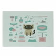thumbnail image 1 of Cat Lover Cutting Board, Cartoon Style Surprised Looking Siamese Among Pastel Colored Cat Related Items, Decorative Tempered Glass Cutting and Serving Board, Small Size, Multicolor, by Ambesonne, 1 of 1