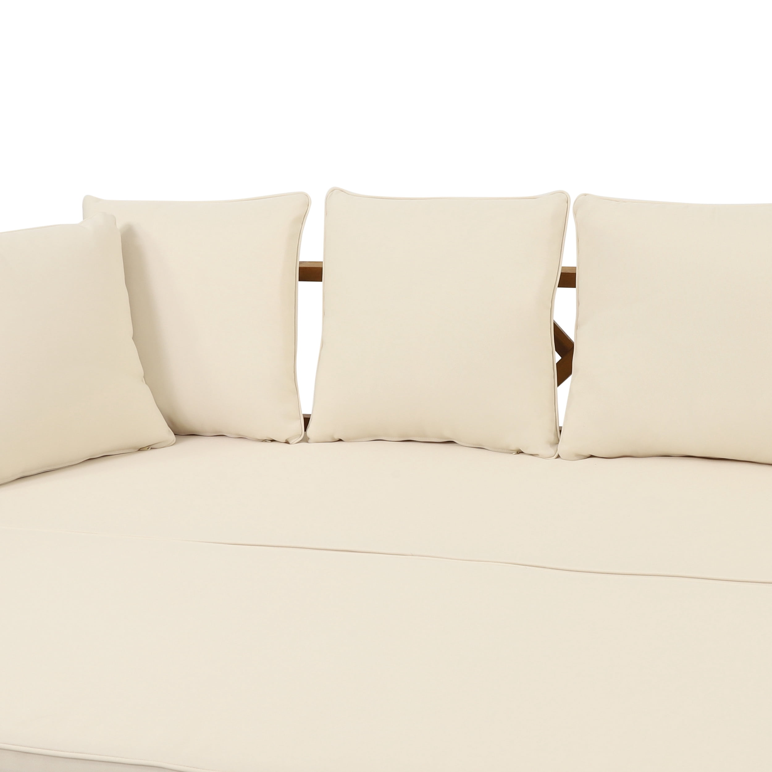 Reyes Acacia Wood Outdoor Extendable Daybed Sofa, Teak and Beige