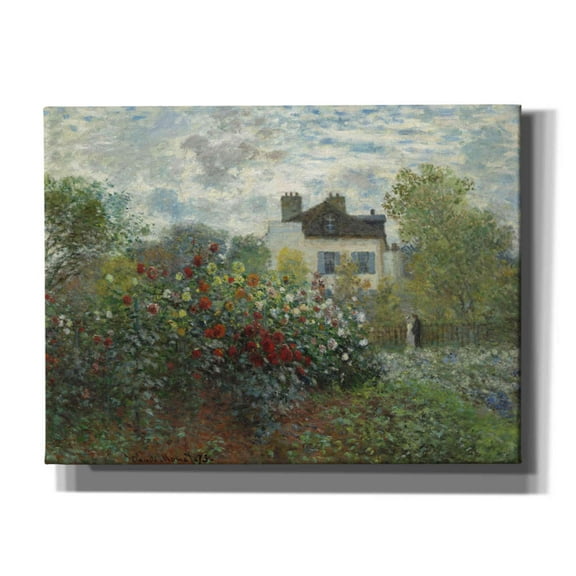 Epic Graffiti 'The Artist’s Garden In Argenteuil' by Claude Monet, Giclee Canvas Wall Art, 16"x12"