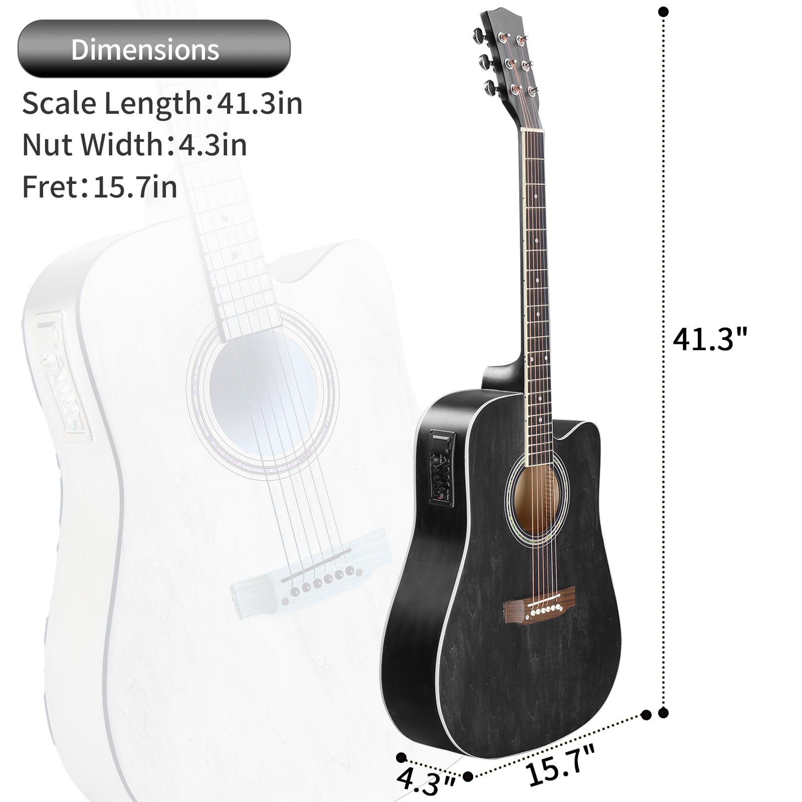 Ktaxon 41-Inch Full-Size Acoustic Electric Guitar with 10W Amp Bag Tuner and other Accessories Black