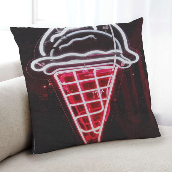 Ahgly Company Neon Neon Indoor Throw Pillow, 18 inch by 18 inch