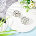 thumbnail image 5 of 2pcs Alloy Rhinestone Shoe Decorations Detachable Shoe Buckle Clips with Iron Findings Flower Platinum 45x18mm, 5 of 6