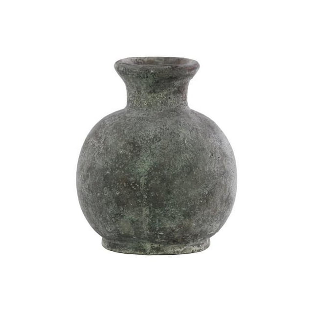 Collection Tendances Urbaines 70961 Pot de Fleurs Rond en Terre Cuite avec Col Court&44; Finition Béton Lavé - Gris