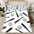 thumbnail image 2 of Manfei Baseball Print Twin Sheet Sets for Teens, Sport Player Twin Fitted Sheet, Cartoon Ball Game Flat Sheet, Breathable Home Decor, 3pcs, 2 of 7