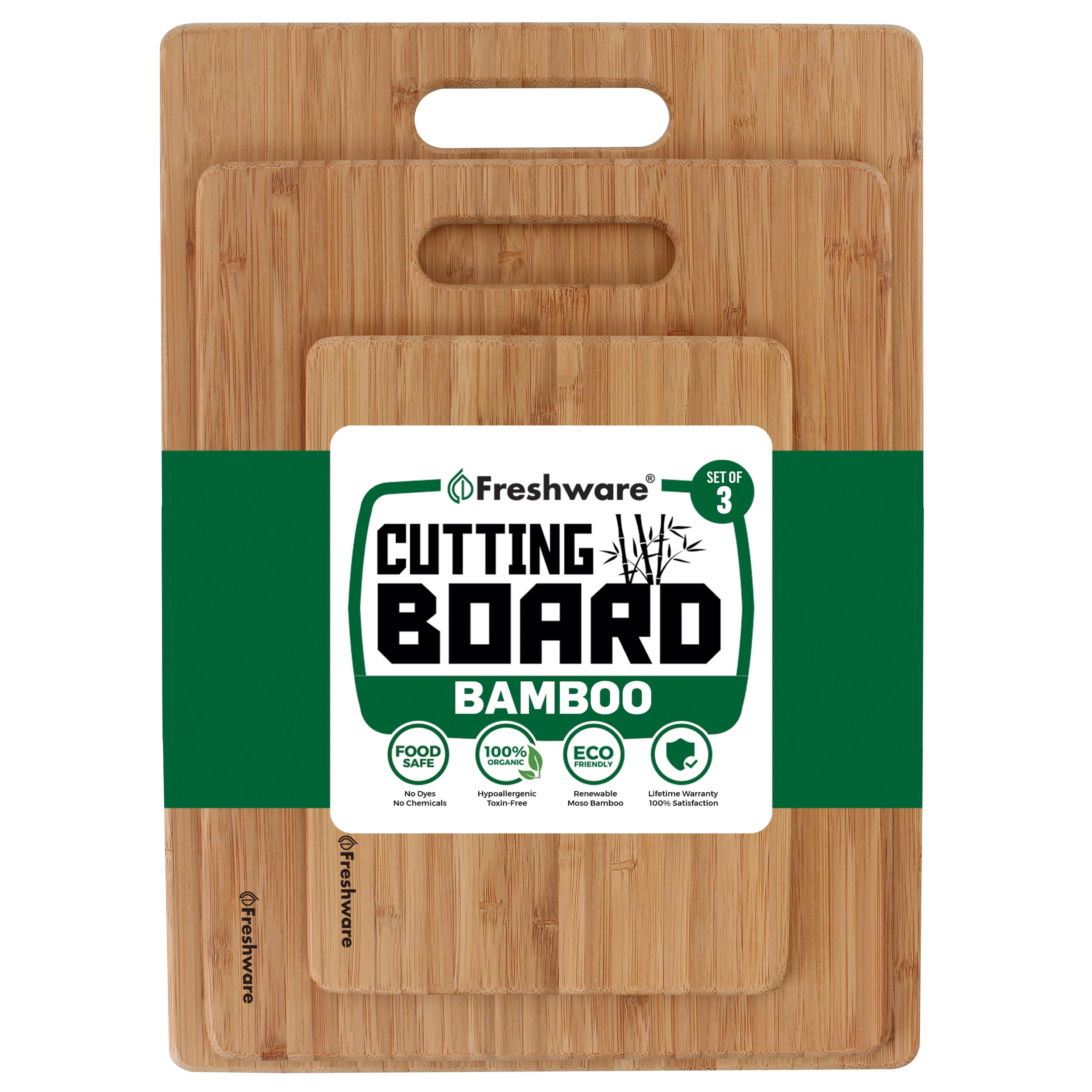 Vakantie aantrekkelijk Onvoorziene omstandigheden Freshware Bamboo Cutting Boards, 3-Pieces - Walmart.com