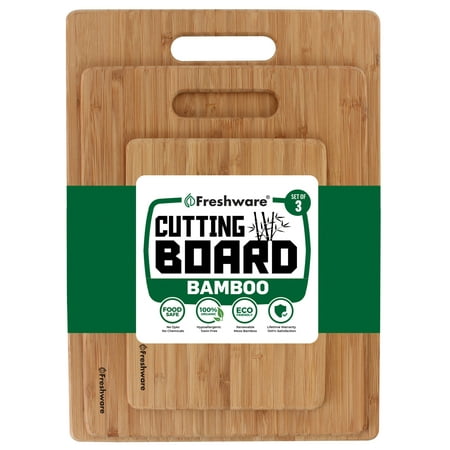 Freshware Bamboo Cutting Boards, 3-Piece, (Best Wood For Cutting Board)