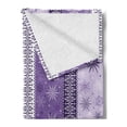 thumbnail image 2 of Ethnic Soft Flannel Fleece Throw Blanket, Scroll Western Christmas Snowflakes Middle Eastern Noel Print, Cozy Plush for Indoor and Outdoor Use, 70" x 90", Lavender Violet White, by Ambesonne, 2 of 5
