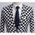 thumbnail image 6 of Mens Tuxedo Suits Slim Fit 2 Piece Classic Blazer Jacket for Prom Wedding Party Business Suit  Pants Set -Black and white square, 6 of 8