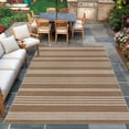thumbnail image 4 of Garvee 5'x7' Modern Striped Area Rugs Easy Jute Rug with Non-Slip Backing, Washable Rug Neutral Print Indoor Outdoor Carpet for Bedroom Living Room Patio, White Coffee, 4 of 7